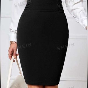 Shein Knee Length Black Pencil Skirt